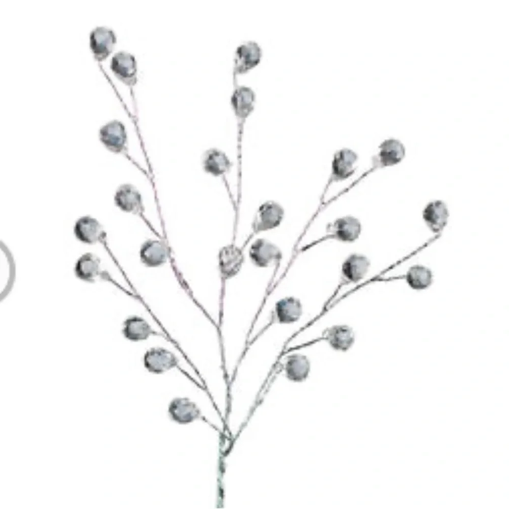 Crystal Silver glitter 2O”pick NEW acrylic spray floral centerpiece gorgeous NWT